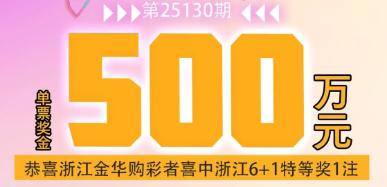 双十一好运来袭!我省金华喜中6+1特等奖